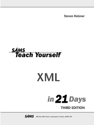 cover image of Sams Teach Yourself XML in 21 Days